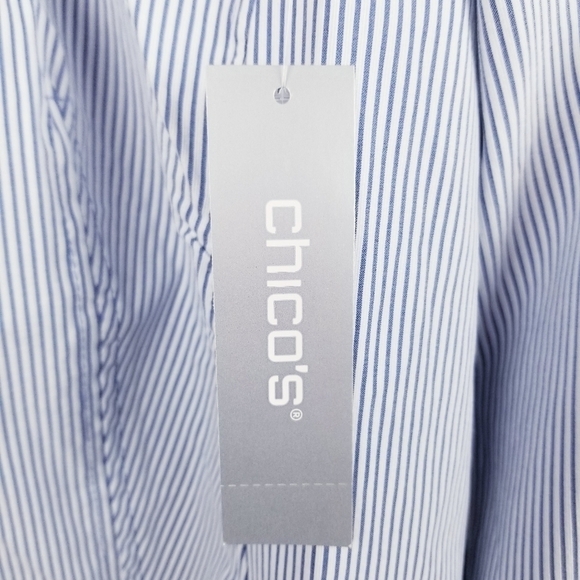 Chico's Blazer Striped Jacket Blue & White NWT, size 3 - Picture 12 of 16